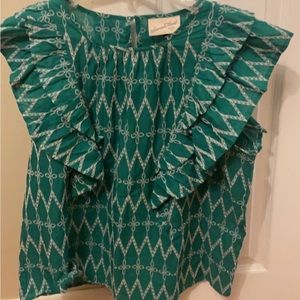 Target ruffle green dress/ work top